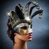 ILOVEMASKS Jester Joker Costume Venetian Half Face Masquerade Party Mask