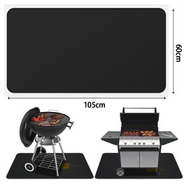 Fireproof Underlay Fireplace Mat Heat Protection Mat 105 x 60 cm Grill Mat Floor Protection for Wood Stove Fire Retardant 1800°F Heat Protection Mat Underlay Grill Rug for Gas Grill Charcoal Grill