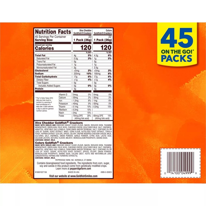 Pepperidge Farm Goldfish Variety Pack (0.9 oz., 45 pk.)
