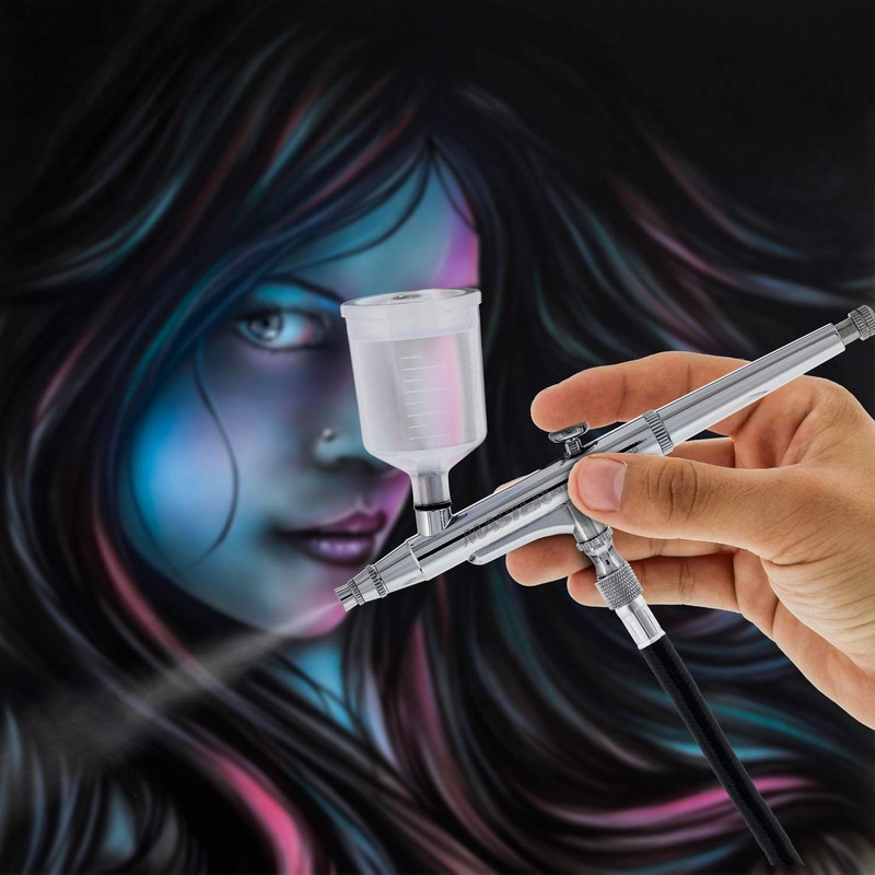 Master Airbrush G244 Pro Dual-Action Gravity Feed Airbrush Set with