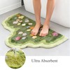 Green Moss Leaf Bathroom Carpet,Anti Slip and Cute Bath Mat