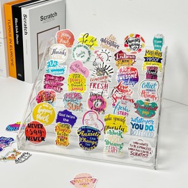 GYSLEOT 2 Pack 7-Tier Acrylic Card Display Stand, Versatile Sticker Display Rack Holder for Greeting Card Business Brochure Postcard Portable Card Display Shelf for Vendors Craft Trade Shows