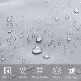 Furlinic Shower Curtain Mould Proof Resistantand Waterproof Washable Polyester Fabric Grey Bath Curtains with Weight Tape 10 Hooks for Wetroom 60x72 Inch.