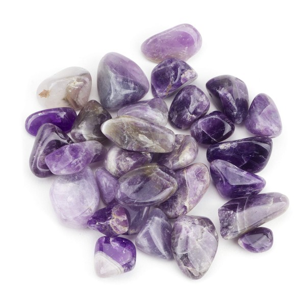 Cherry Tree Collection 1/2 Pound Tumbled Polished Stones | 3/4" - 1" Size Nuggets | Crystals for Decoration, Healing, Reiki, Chakra (Amethyst)