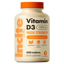 Vitamin D 1000iu - 1+ Year Supply - High Strength 400 Easy Swallow Tablets - One a Day High Strength Cholecalciferol VIT D3 - Vegetarian Supplement - Microtablets - Made in UK