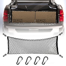 Cargo Net for Pickup Truck Bed, Elastic Mesh Net Organizer with 4 Hooks, Compatible with Ford F150, GMC, Truck Cargo Organizer Storage Nylon Universal Heavy Duty Net Fit 52inchx 18inch Cargo Net