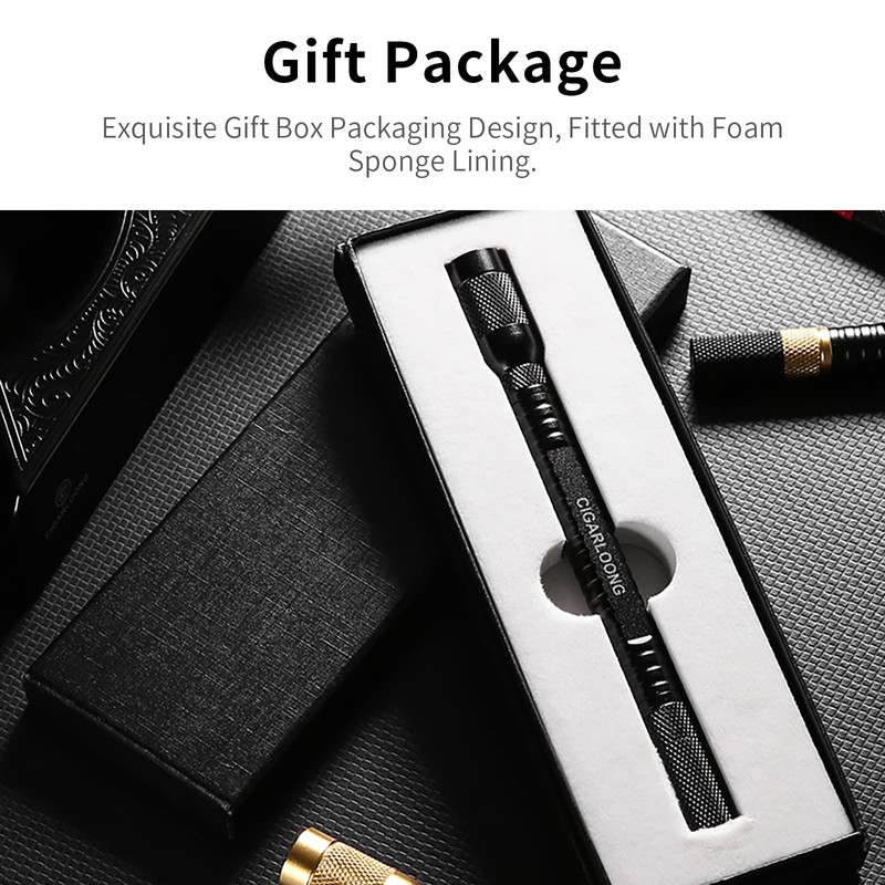 CIGARLOONG Cigar Punch, 4 in 1 Retractable Screw Out Punch,