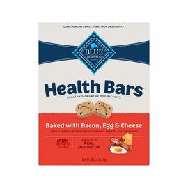 Blue Buffalo Health Bars Mini Crunchy Dog Biscuits, Oven-Baked with Natural Ingredients, Bacon, Egg & Cheese, 32-oz. Bag