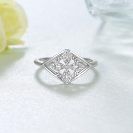 TYSO Witches Knot Ring 925 Sterling Silver Witch Ring Wiccan Ring Witchcraft Jewelry Gift for Lover Wife Women, 8, Sterling Silver, Zircon