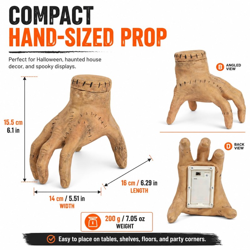 Ditip Sound Activated Halloween Animatronics Thing Hand Halloween Fake Prop