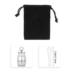 Bestomrogh Mini Cremation Urns Small Keepsake Urns Stainless Steel Memorial Ashes Holder Cremation Jewelry for Human Pet 18 * 16 mm