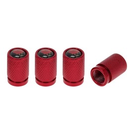 RATCHROLL 4 Pcs Tire Valve Stem Caps Stylish 8x17mm Tyre Valve Dust Covers Red Aluminum Alloy Epoxy Resin