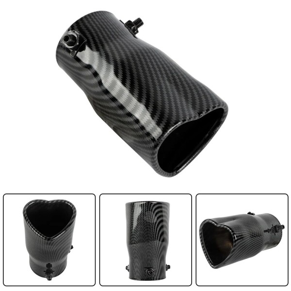 Unbranded Carbon Fiber Look Heart Shape Car Exhaust Muffler Tip