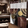 DLTAY Dark Brown and Black Hookless Shower Curtain with Snap