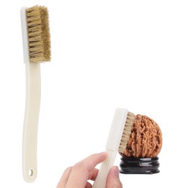 Grevosea Climbing Brush, Firm Rock Bouldering Brush with 4 Rows Thick Boar's Hair Bristles and Long Handle for Indoor or Outdoor Holds and Chalk