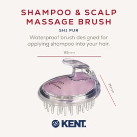 Kent Brushes Shampoo & Scalp Massage Brush - Ideal for Applying Shampoo and Massaging to Encourage Hair Growth - For All Hair Types - Purple