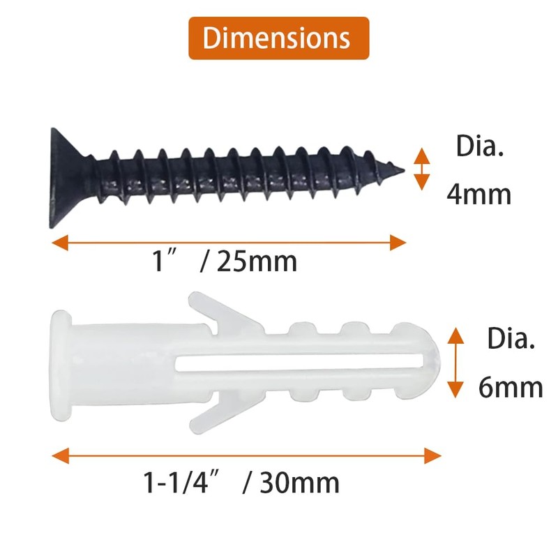 ZipSeven M4 Black Wood Screws Kit 100 pcs Phillips Flat