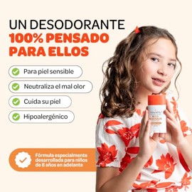 Naturaldry - 2 desodorantes infantiles Kids SIN BICARBONATO DE SODIO unisex Natural ideales para pieles sensibles - No obstruye los poros - SIN ALUMIN