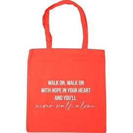Hippowarehouse never walk alone Tote Shopping Gym Beach Bag 42cm x38cm, 10 litres