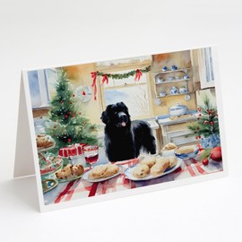 Caroline's Treasures DAC3854GCA7P Newfoundland Christmas Cookies Greeting Cards Pack of 8 Blank Cards with Envelopes Whimsical A7 Size 5x7 Blank Note Cards