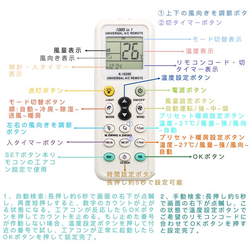 Samcos Universal Air Conditioner Remote Control, Set of 2, Universal