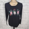 Karen scott long sleeve tee Sz S black cat christmas