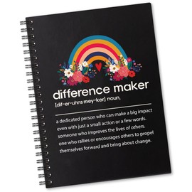 Sixrip Difference Maker 160 Blank Pages Spiral Notebook, Appreciation Gift for Boss Leader Mentor Friend, Retirement Gift for Coworker, Going Away Gift for Colleague, Employee Appreciation Gift