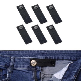 Adjustable Waist Extender - 6pcs Button Extender for Jeans - Elastic Button Extenders - Waistband Button Extenders - Elastic Waist Extenders - Elastic Button Extender Pants Waist Extension for Jeans