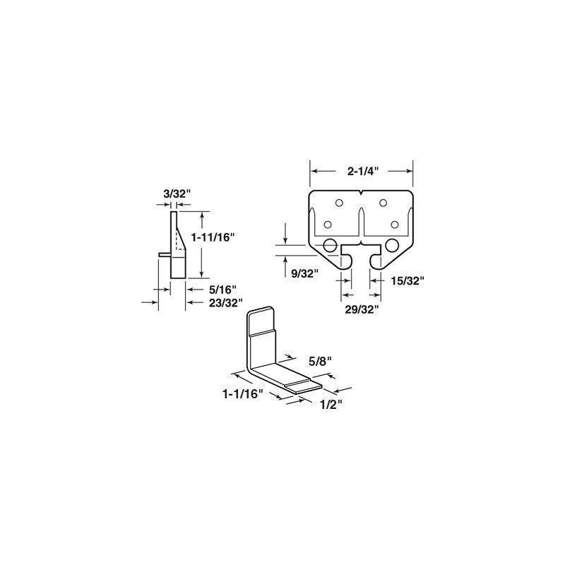 Prime-Line R 7084 Drawer Track Guides for 1/4 In. by