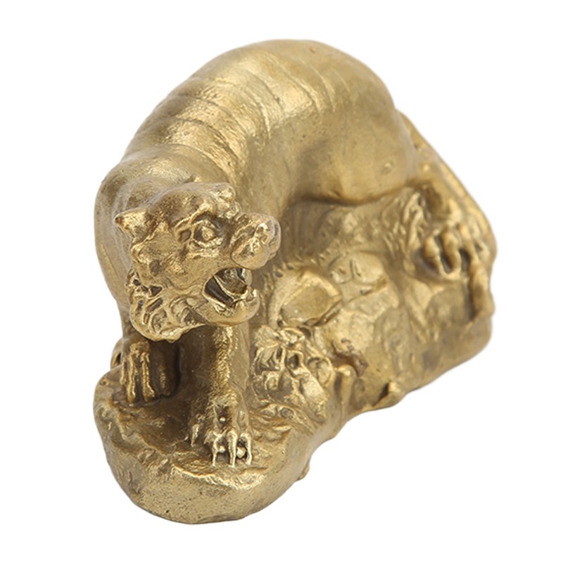 Brass Tiger Statue Ferocious Tiger Durable Brass Rustproof Durable Sturdy