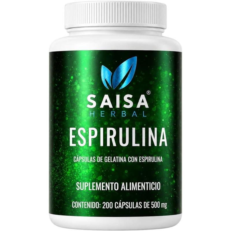 Alga Spirulina 100 Pura Bolsa Con 200 Cápsulas.