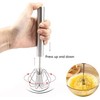 Stainless Steel Semi-automatic Egg Whisk - 3PCS Hand Push Rotary