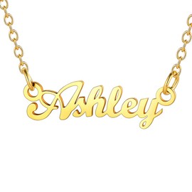 U7 Name Necklaces Jewellery Gifts For Women Ashley Gold Necklace