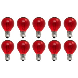 CEC Industries #5G9 1/2/120V/TR (Red) Bulbs, 120 V, 5 W, E12 Base, G-9-1/2 shape (Box of 10)