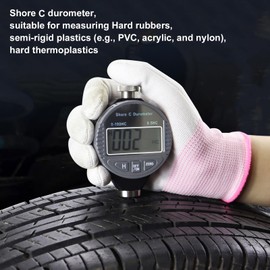 Uharbour Hardness Tester, Durometer Shore Type C 0-100HC, Digital Durometer 0.1HC Resolution, with Large LCD Display for Flooring, Rubber, Tires, Plastics, Thermal Plastics