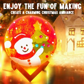 Goodyking Paint Your Own Moon Lamp Kit, DIY 3D Space Moon Night Light, Crafts for Teens Girls Boys, Arts & Crafts for Kids Ages 8-12, Art Supplies Christmas Crafts Birthday Gift for Kids Ages 3+