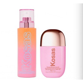 Kosas Skin Prep Set - Dreambeam Sunlit SPF Full-Size + Plump & Juicy Collagen Spray-On Serum Full-Size + Bonus Premium Korean Hydrating Sheet Masque