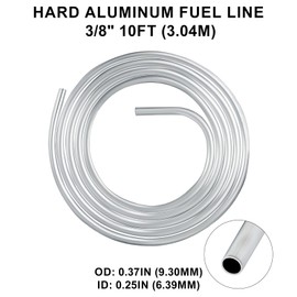 MuHize 10 ft 3/8 Aluminum Hard Fuel Line, 3/8" Aluminum Tubing, Flexible Metal, Easy to Bend and Corrosion Resistance, for Plumbing Fuel/Oil/Water/Air Systems