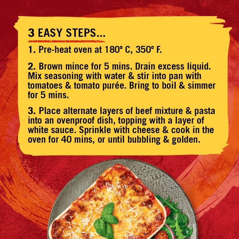 Schwartz Lasagne Recipe Mix 36 G | Serves 4 |