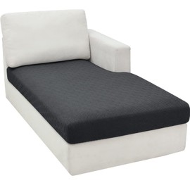 ZNSAYOTX Fundas de sofá seccionales para diván en Forma de L, 1 Pieza, cojín Separado para sofá, reemplazo Universal, patrón único, Protector de Muebles con Parte Inferior elástica (Gris Oscuro, Fund