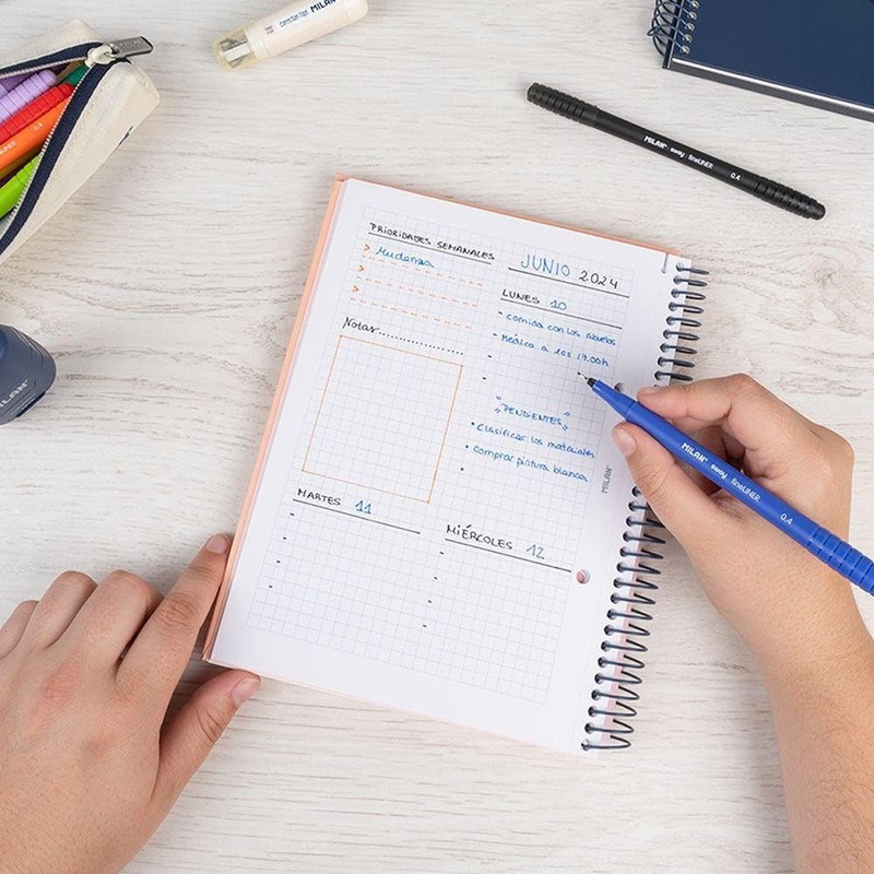 MILAN® A5 Hardcover Notebook 5x5mm Squared 80 Sheets 95gsm Collection