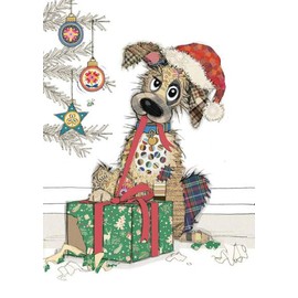 Bug Art Christmas Cards Pack of 8 - Christmas Mutt Embossed with Foil Details - Eco-Friendly & Recyclable