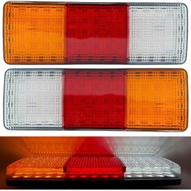 75 LED Truck Rectangle 3 Color Tail Light Bar Waterproof Turn Signal Brake Reverse Running Taillight for Truck Boat Trailer Pickup RV Camper UTV UTE Vans (2PCS) 12V