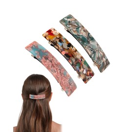 KGDUYC 3 x hair clips, hair clips, women's thin hair, French hair clips for women, vintage hair clips, automatic large classic hair clips for fine and medium thick hair