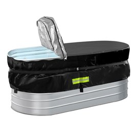 Cubierta para Bañera de Inmersión Fría de Abrevadero para Caballos, 2 x 2 x 4 pulgadas, Cubierta de Tanque de Reserva para Abrevadero de Caballos de 4 Pies Aislada Baño de Hielo Frío Cubiertas