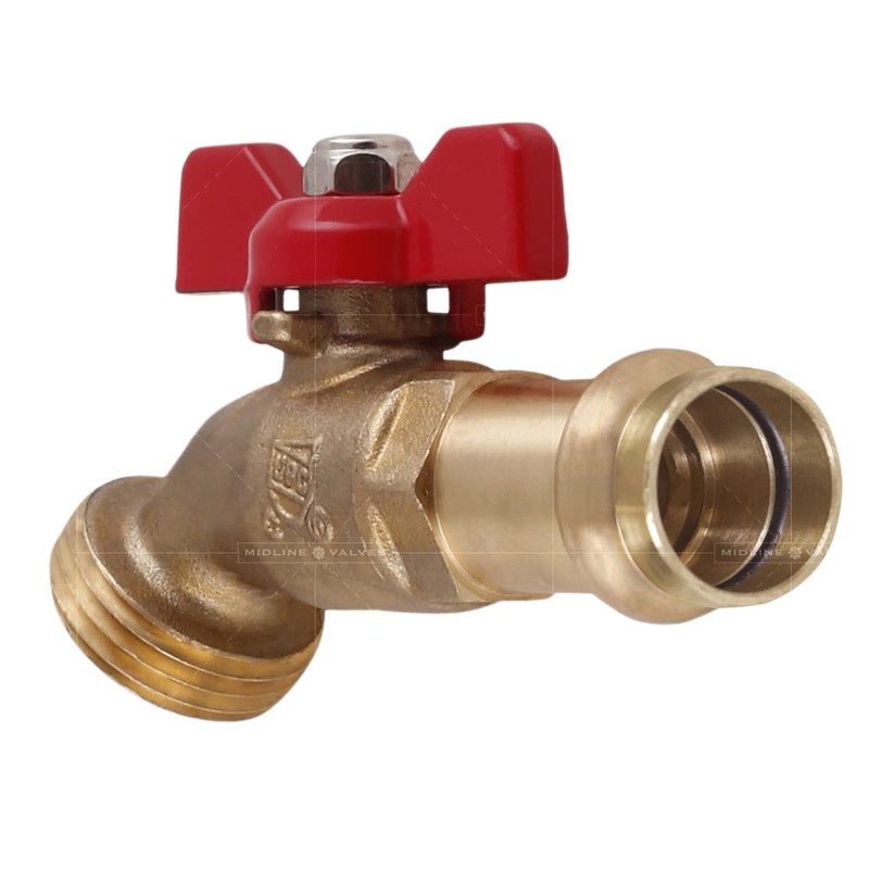 Midline Valve 12CECUS-OM Quarter Turn Boiler Drain Valve; 1/2'' Press