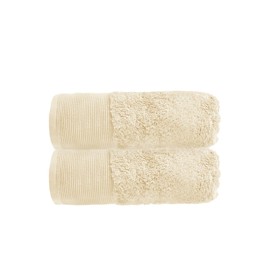 Allure Pack of 2 Bamboo Hand Towels 50 x 90cm – Luxury Super Soft Hypo-Allergenic Plush 550GSM Pair of Hand Towels (Sand)