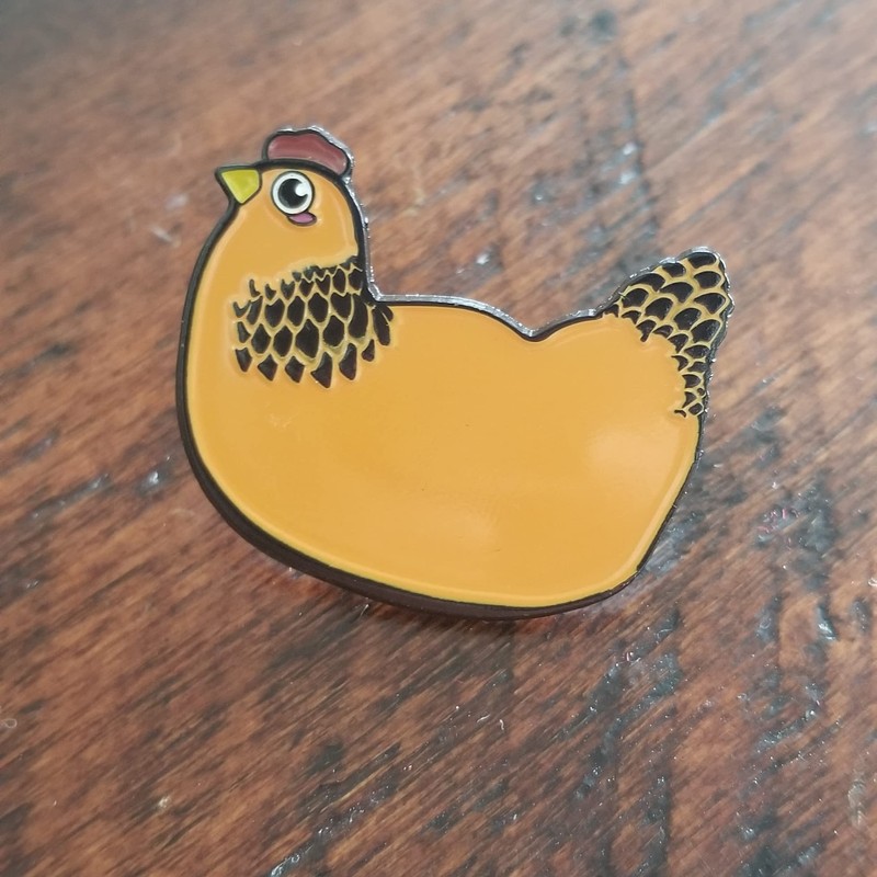 Brahma Chicken Hen Enamel Pin Farmer Gift