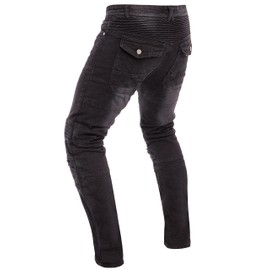 Juicy Trendz Men's Motorcycle Riding Jeans – Motocross Motorbike Pants with CE Certified Armor Knee & Hip Protection Black W34-L32