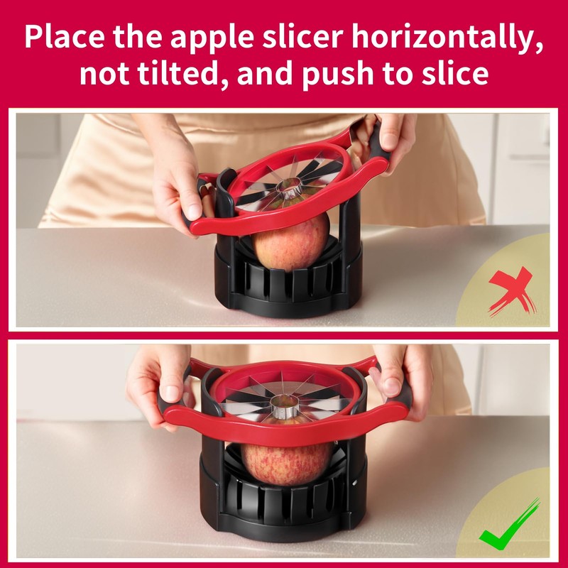 OOKUU 5.12 - Inch Large Apple Slicer, Cut 12 Thin